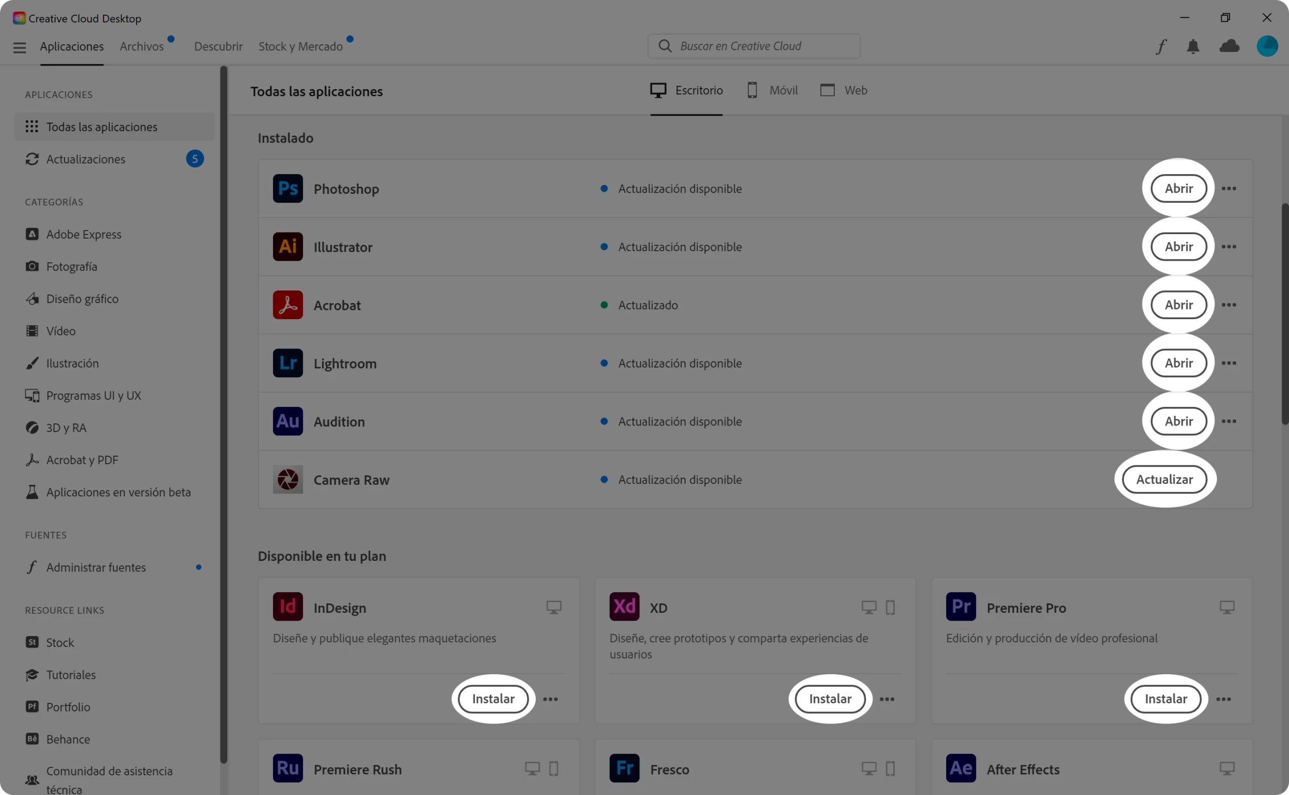 Licencias Ilimitadas para Adobe Creative Cloud Pago único Acceso Ilimitado